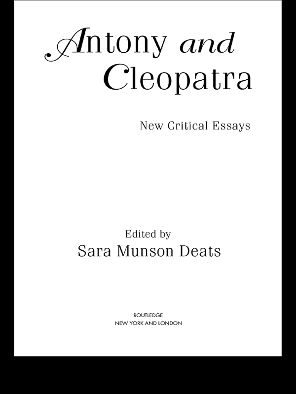Antony and Cleopatra - Sara M. Deats