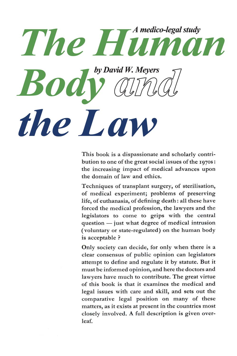 Human Body and the Law - Robert Maynard Hutchins